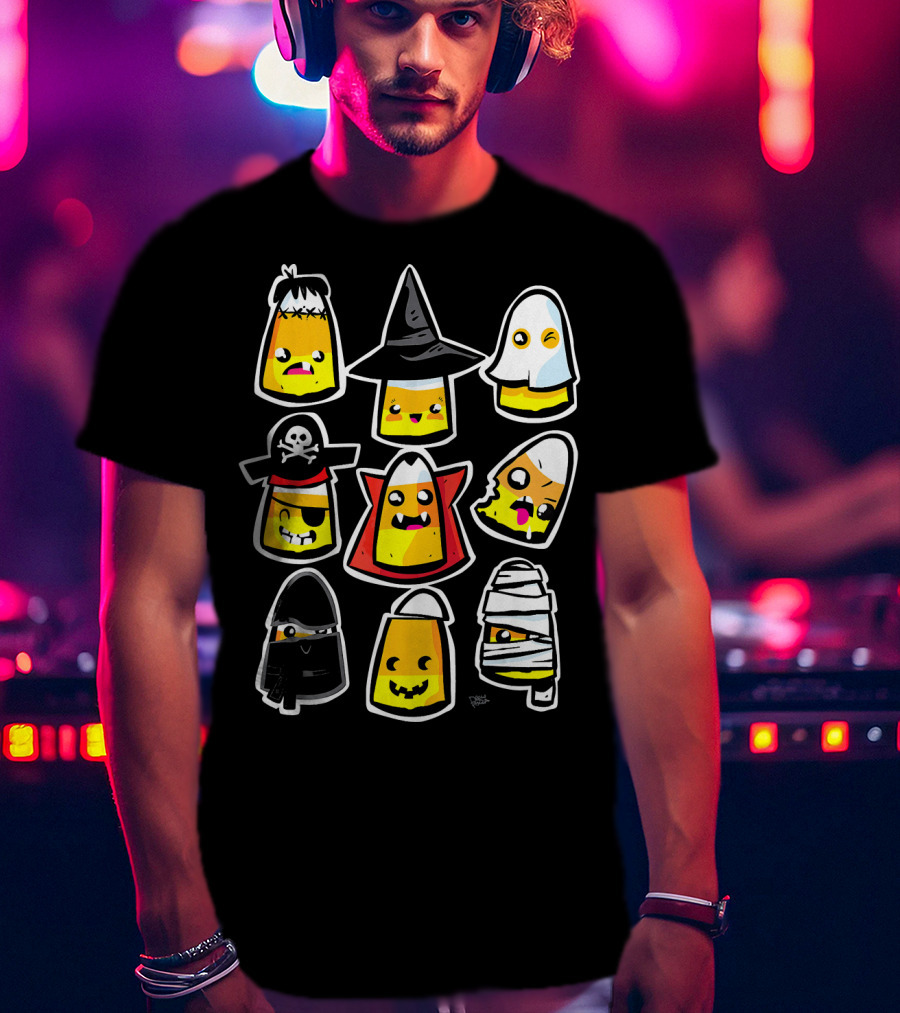 Halloween Holiday Candy Corn Kawaii Cute Costumes T-Shirt