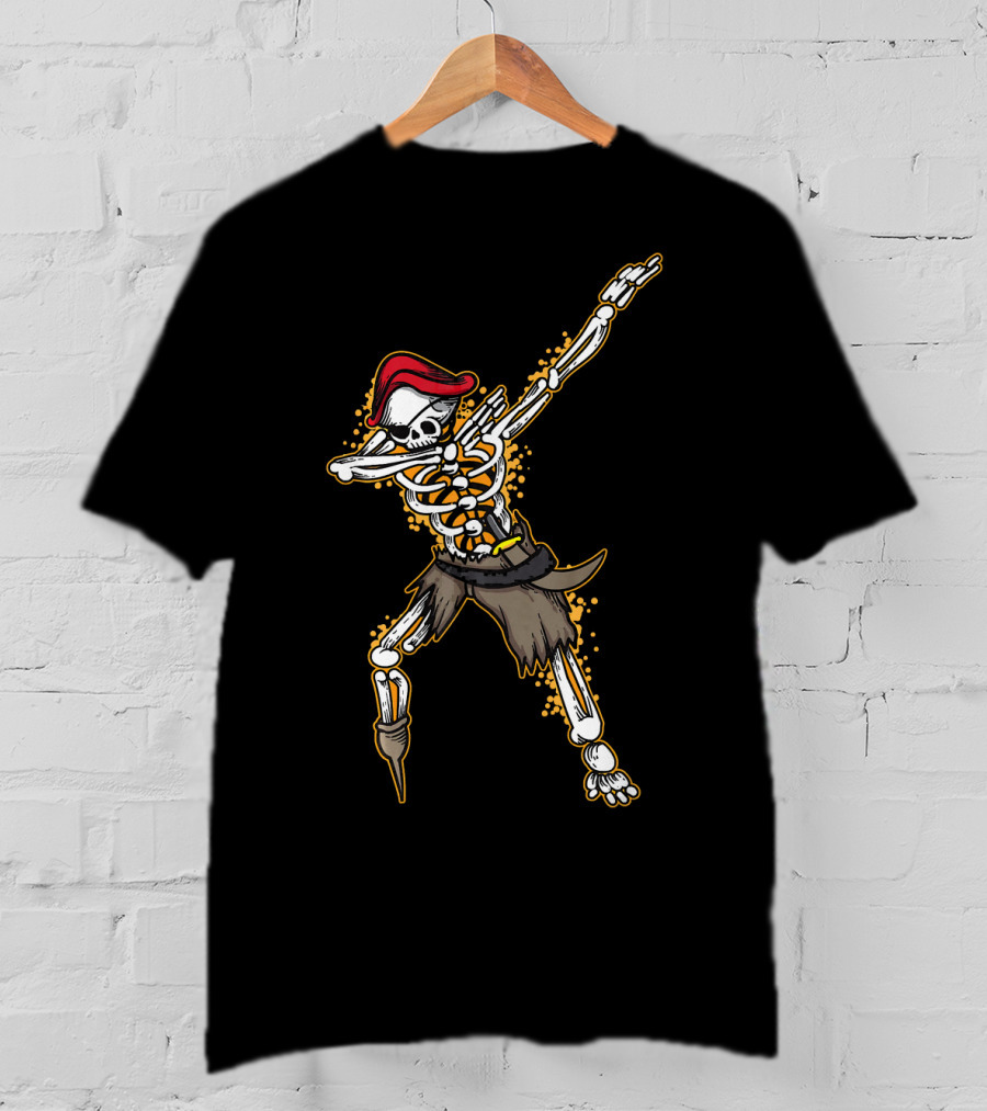 Dabbing Pirate Skeleton Funny Zo T-Shirt
