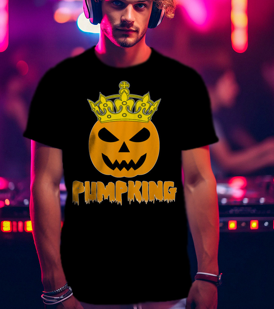 Pumpking Crowned Jack-o'-Lantern Halloween Couple Humor T-Shirt