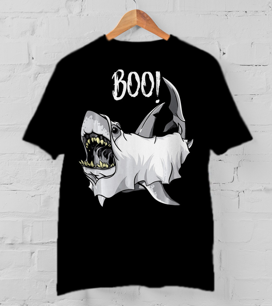 BOO Great White Shark Ghost T-Shirt