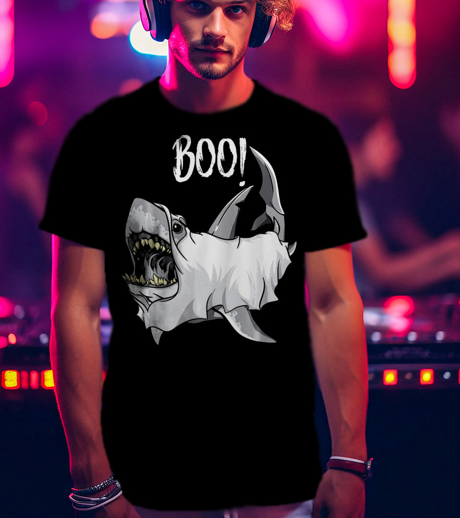 BOO Great White Shark Ghost T-Shirt