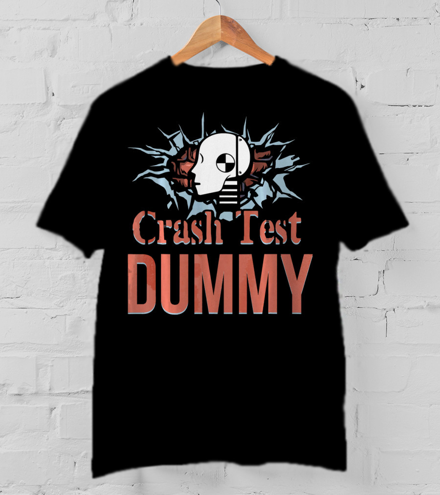 Crash Test Dummy Head Smashing Through Wall T-Shirt
