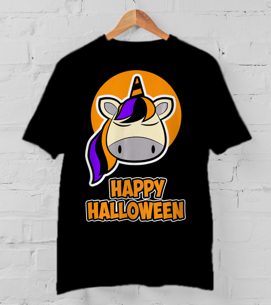 Happy Halloween Colorful Sleeping Unicorn T-Shirt