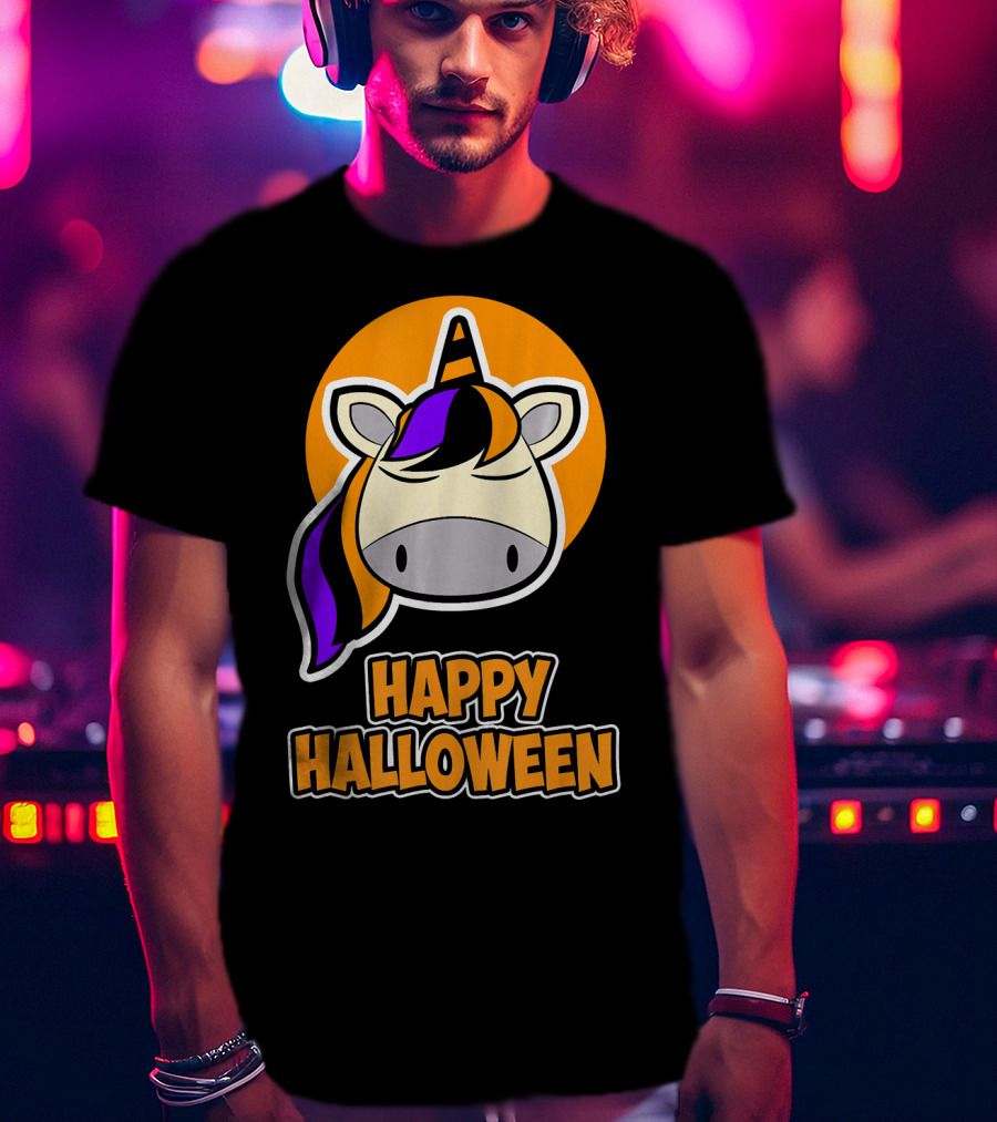Happy Halloween Colorful Sleeping Unicorn T-Shirt
