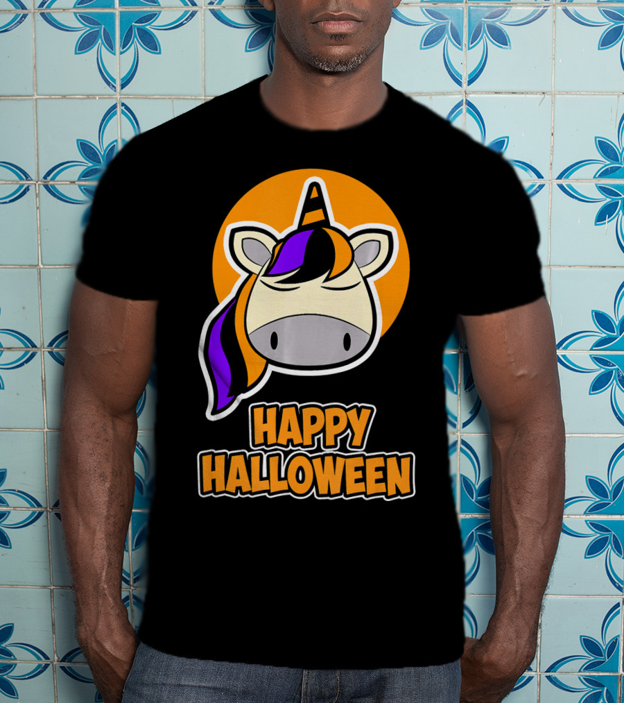 Happy Halloween Colorful Sleeping Unicorn T-Shirt