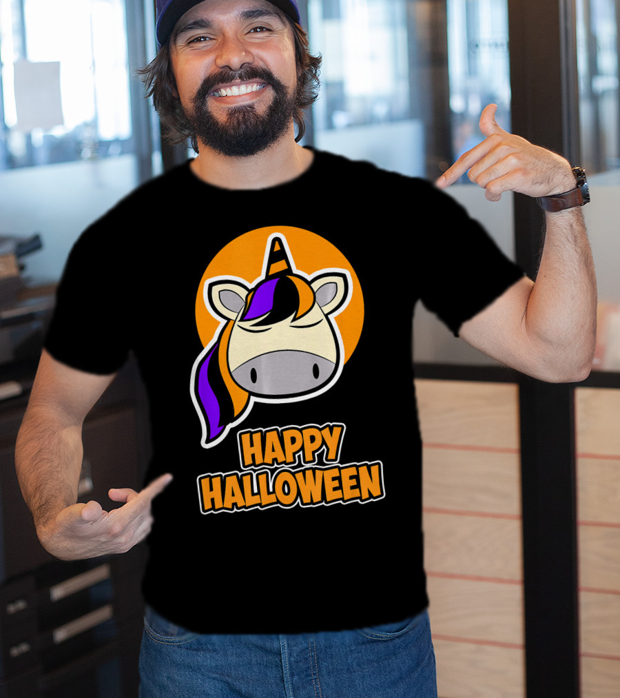 Happy Halloween Colorful Sleeping Unicorn T-Shirt
