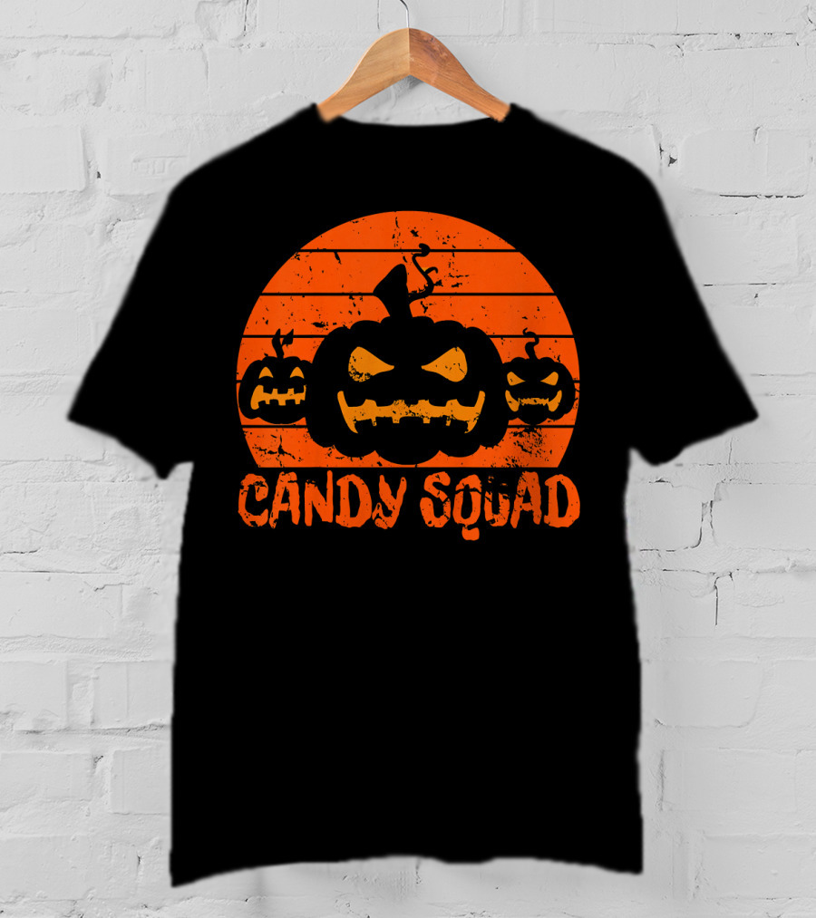 Candy Squad Scary Pumpkin Trick Halloween T-Shirt