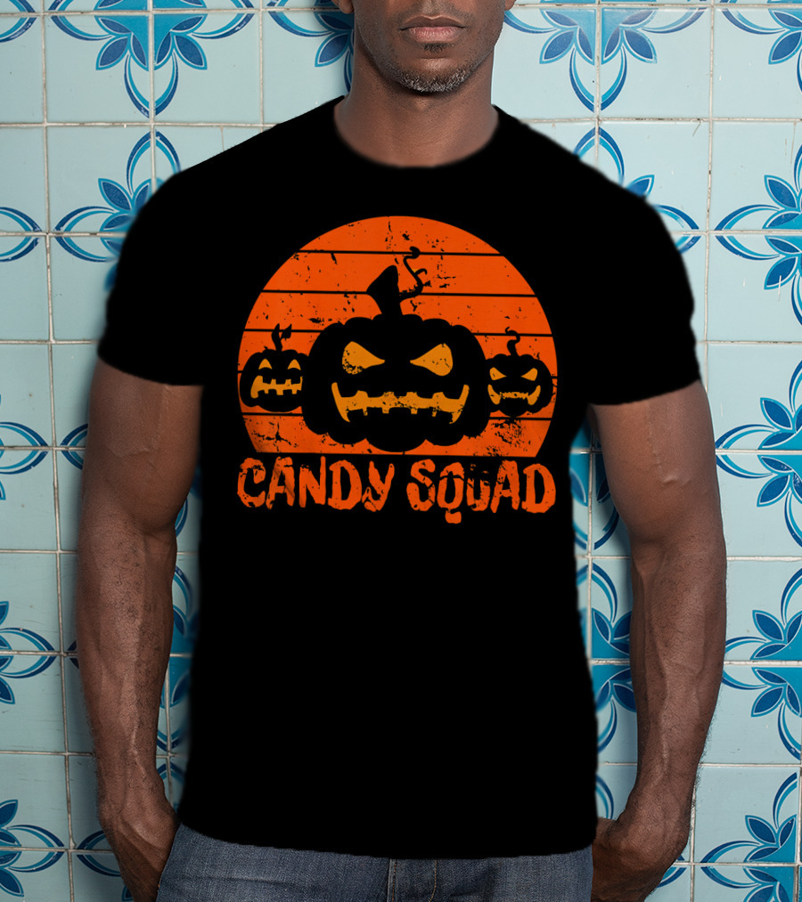 Candy Squad Scary Pumpkin Trick Halloween T-Shirt