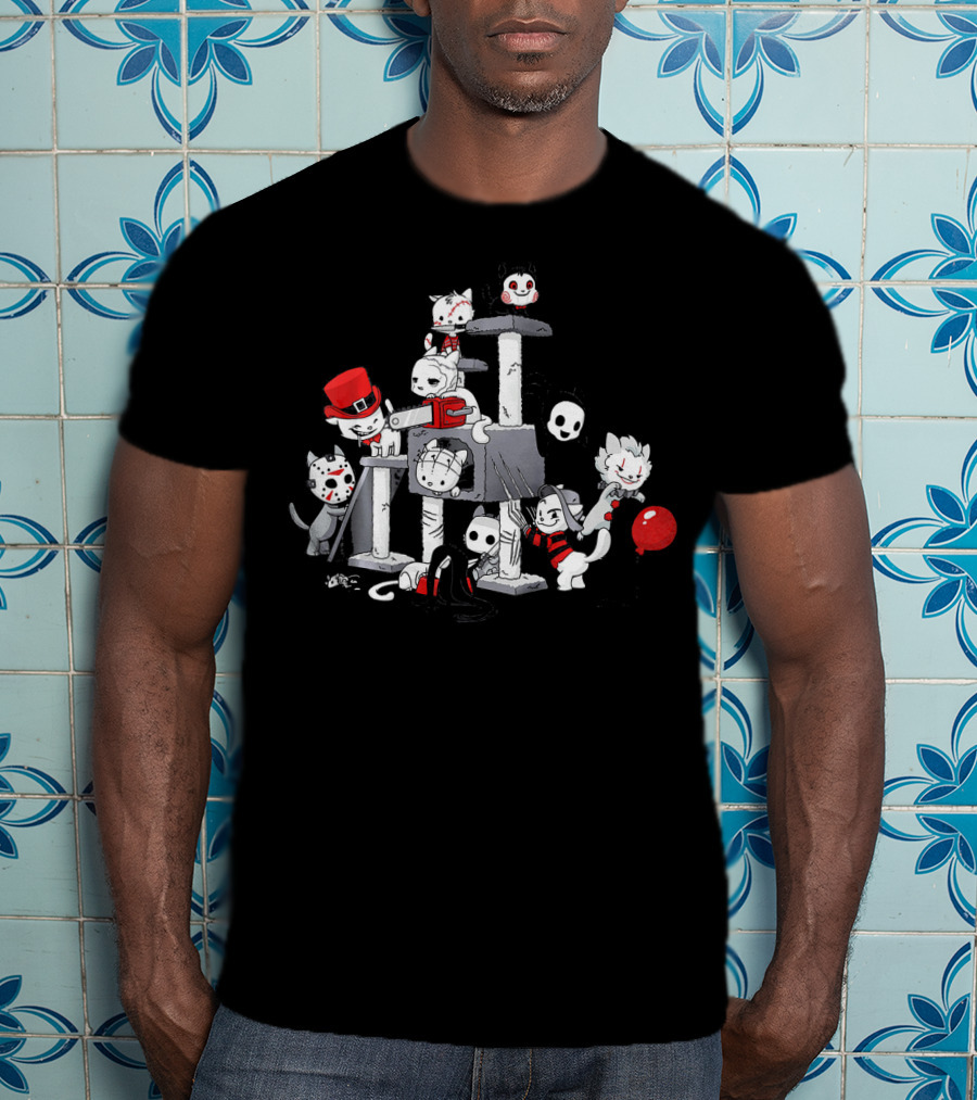 Kitties Killer Horror Movie Icons Cats T-Shirt