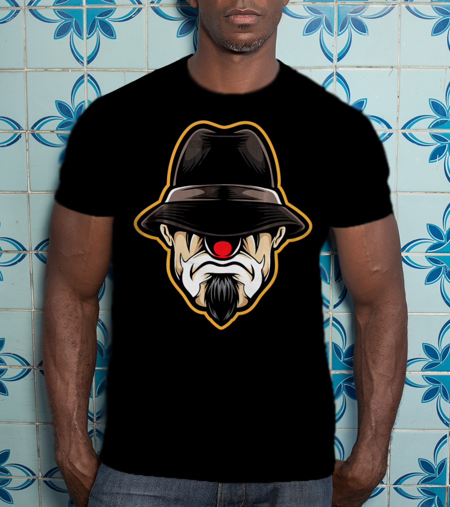 Halloween Scary Clown Cholo Gangster Hat Beard T-Shirt