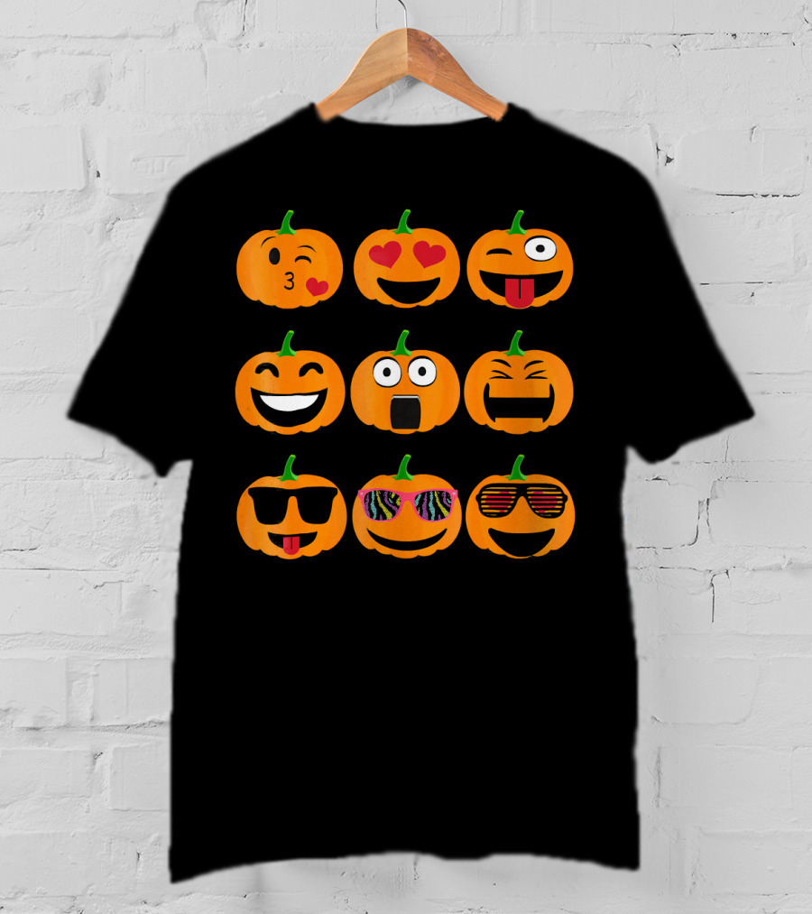 Emoji Pumpkin Jack O Lantern Expressions T-Shirt