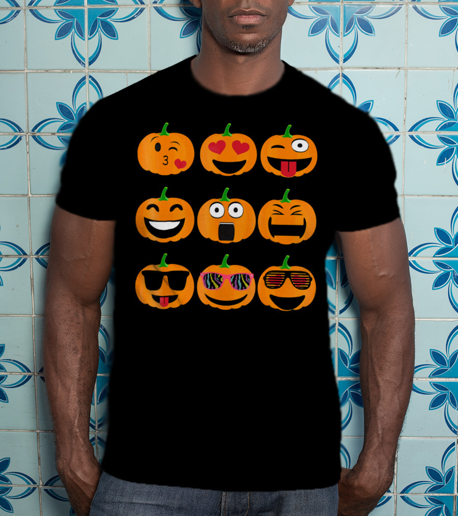 Emoji Pumpkin Jack O Lantern Expressions T-Shirt