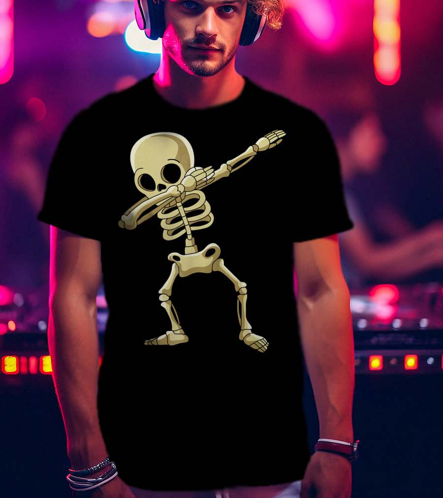 Kids Skeleton Dabbing Pose T-Shirt