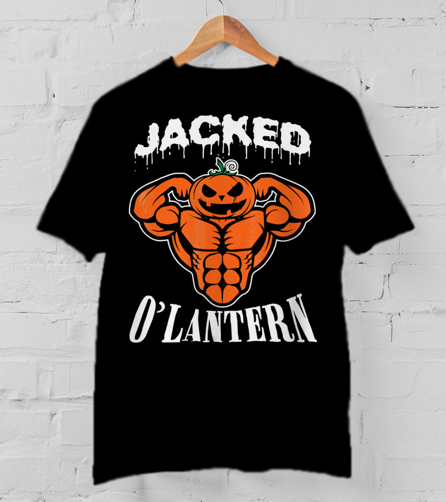 Jacked O'Lantern Cute Smile Pumpkin Strong Gymer T-Shirt