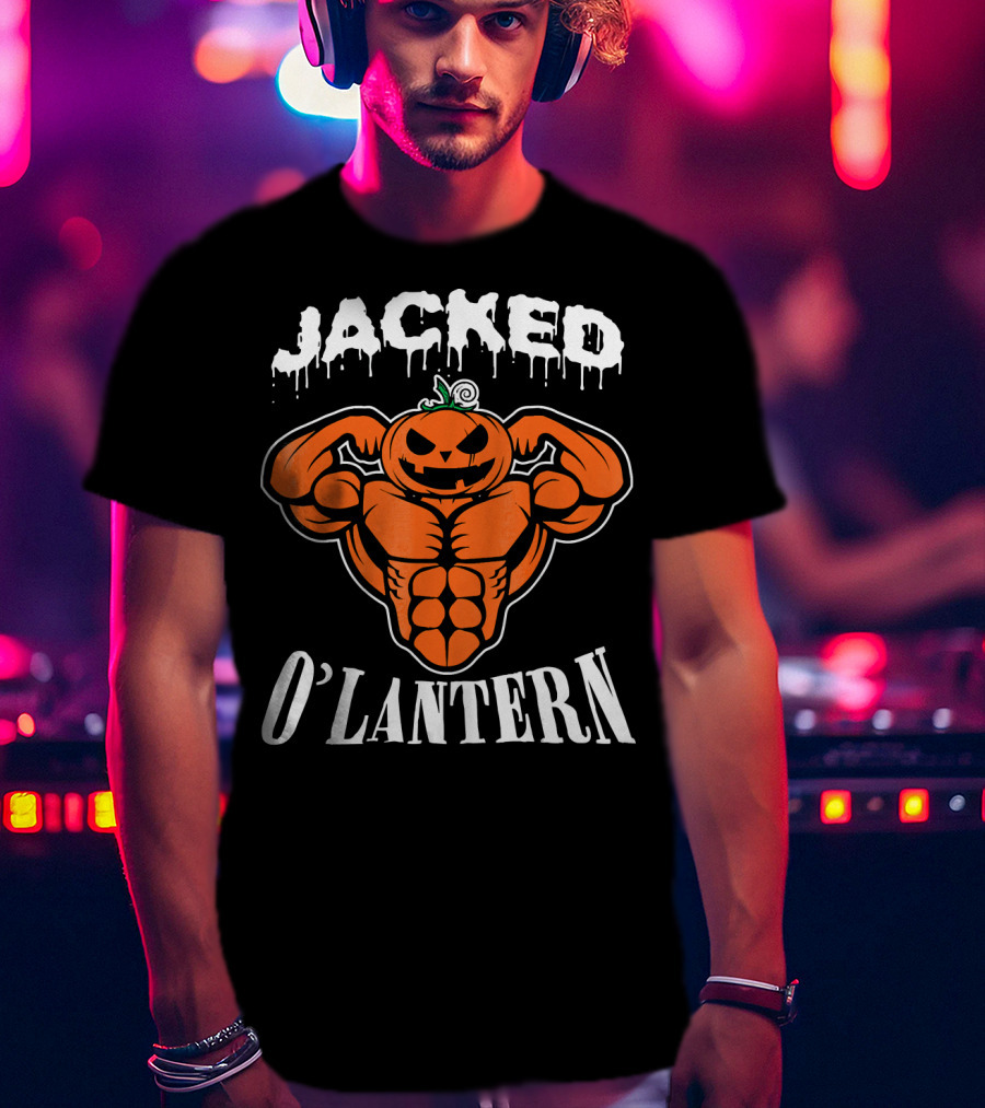 Jacked O'Lantern Cute Smile Pumpkin Strong Gymer T-Shirt