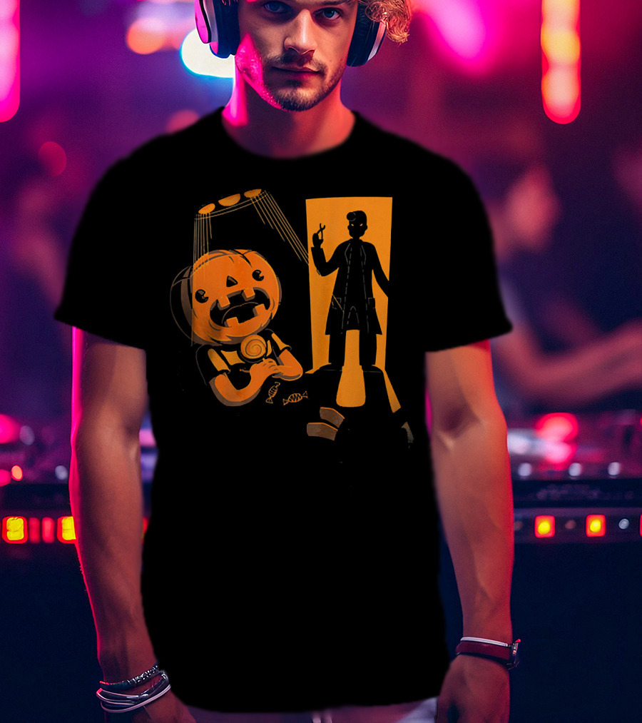 Dentist Halloween Horror Pumpkin Patient Dental Hygienist Shadow T-Shirt