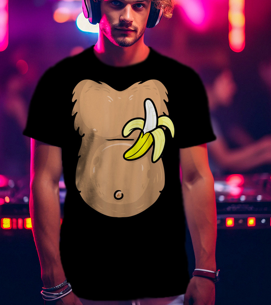 Monkey Costume Banana Belly T-Shirt