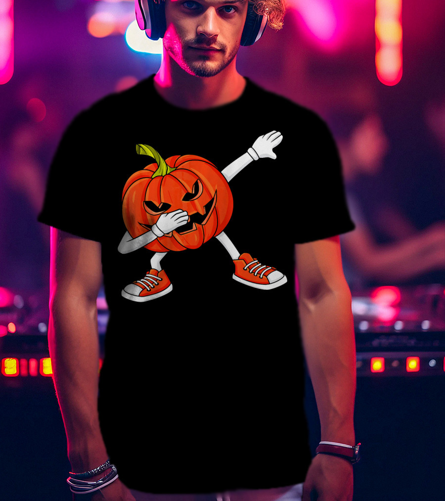Dabbing Jack O Lantern Pumpkin Dance Pose T-Shirt