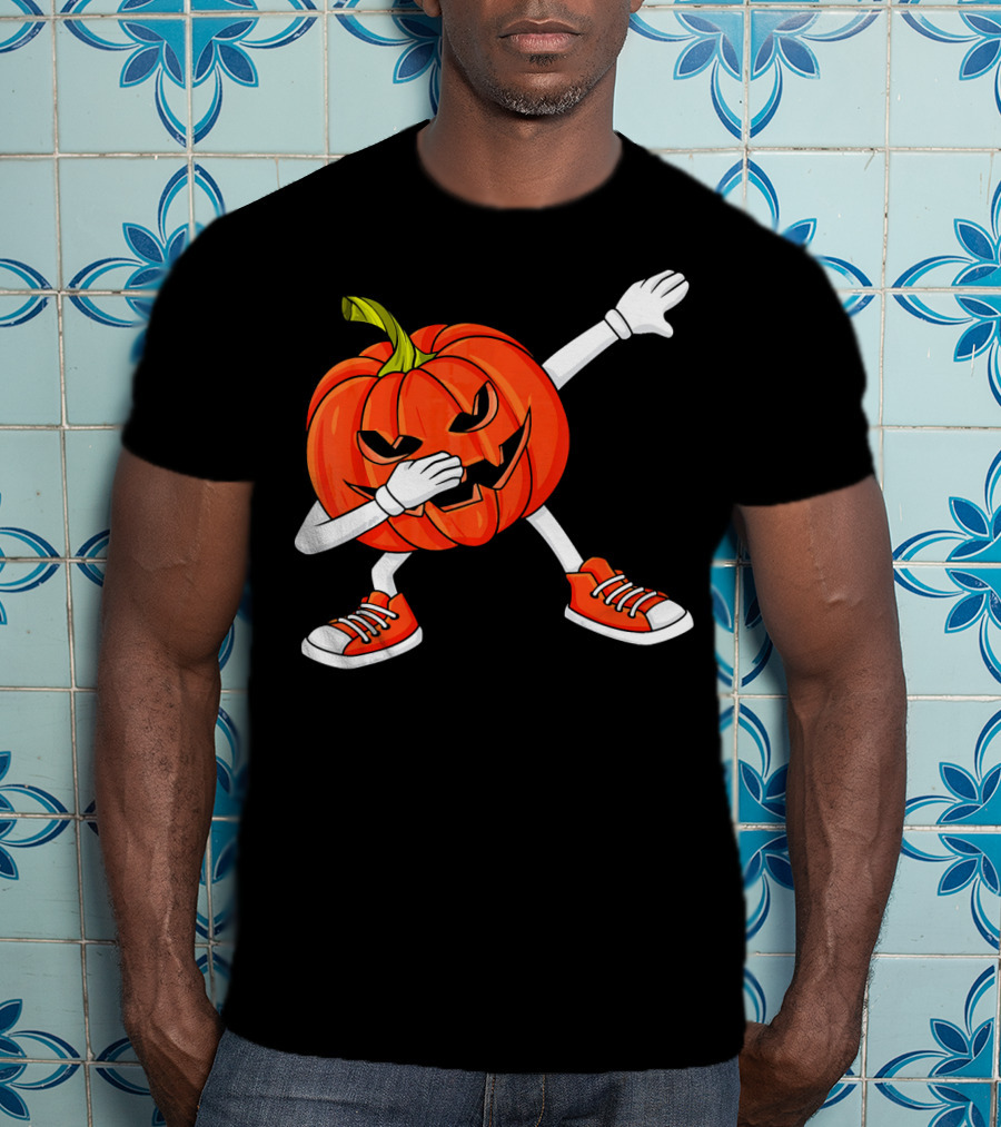 Dabbing Jack O Lantern Pumpkin Dance Pose T-Shirt