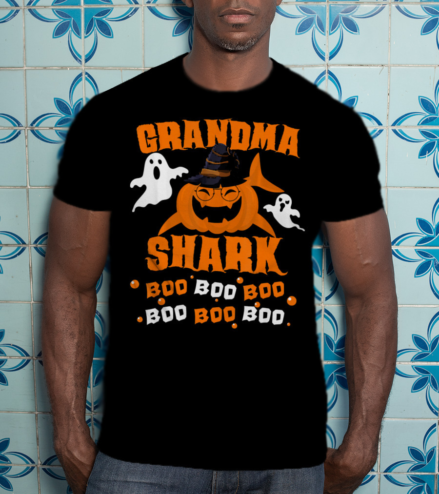 Grandma Shark Witch Boo Boo Boo Halloween Ghosts T-Shirt