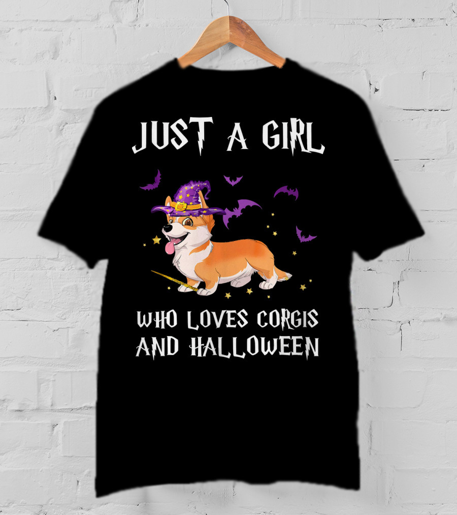 Just A Girl Who Loves Corgis And Halloween T-Shirt