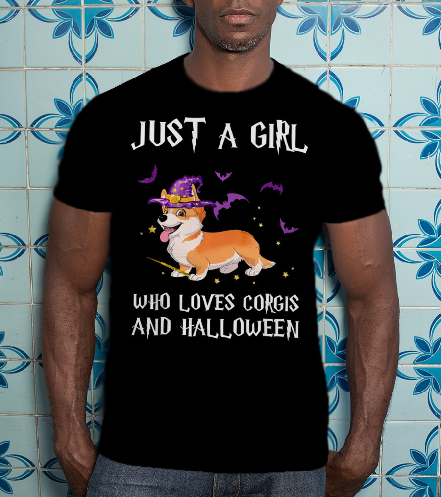 Just A Girl Who Loves Corgis And Halloween T-Shirt