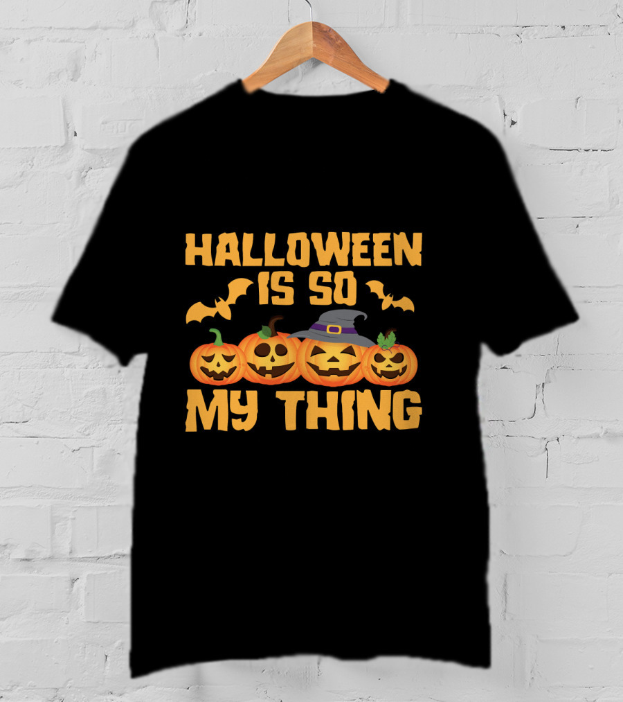 Halloween Is So My Thing Pumpkin Witch Bats T-Shirt