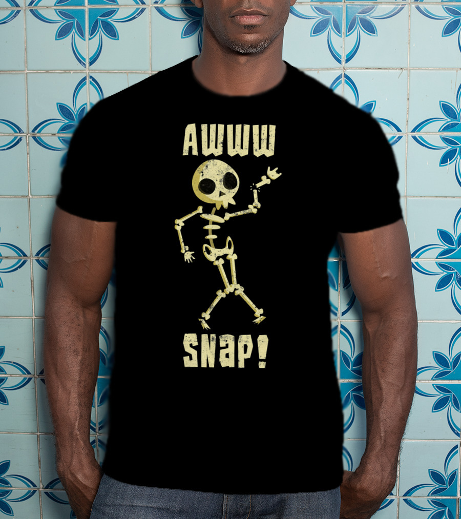 Awww Snap Funny Broken Arm Skeleton T-Shirt