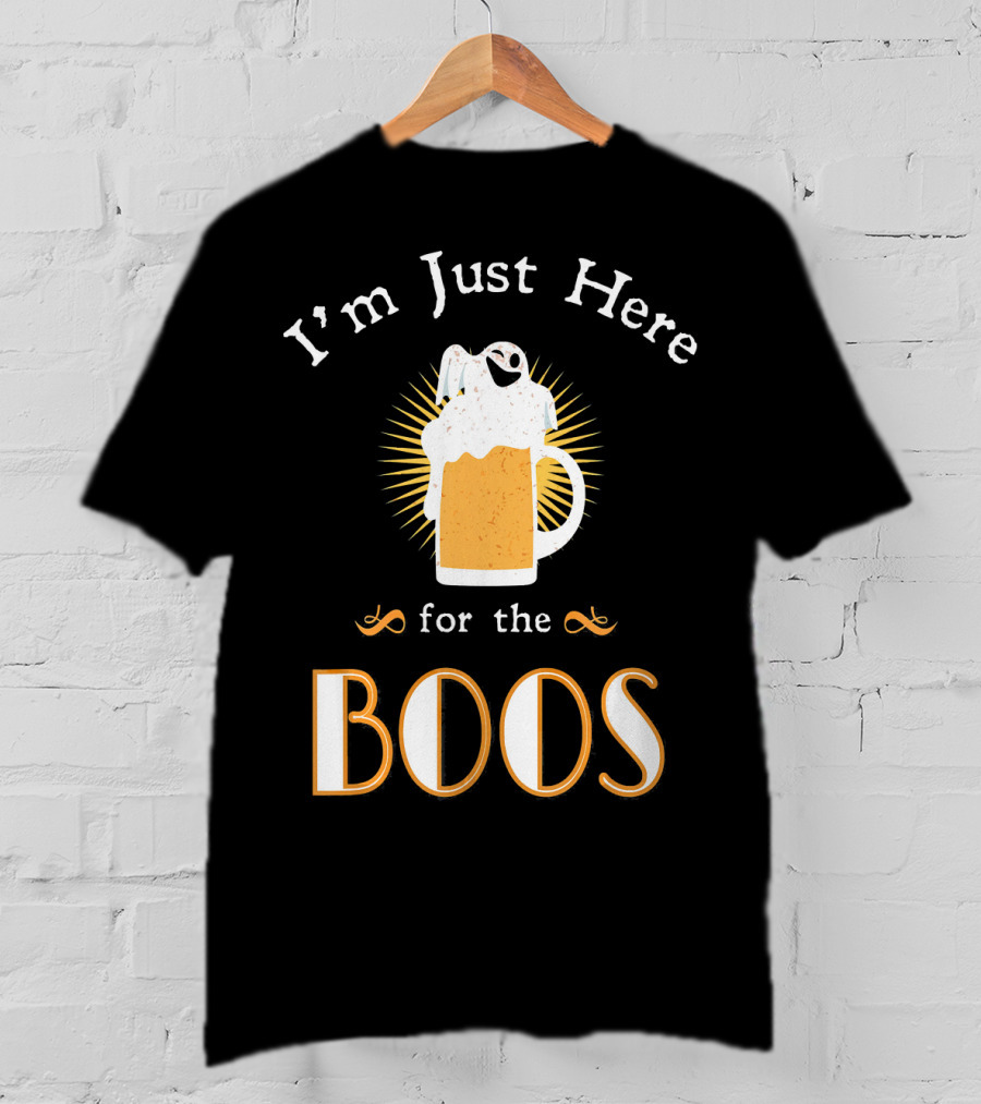 I'm Just Here For The Boos Beer Mug Ghost Halloween Fun T-Shirt