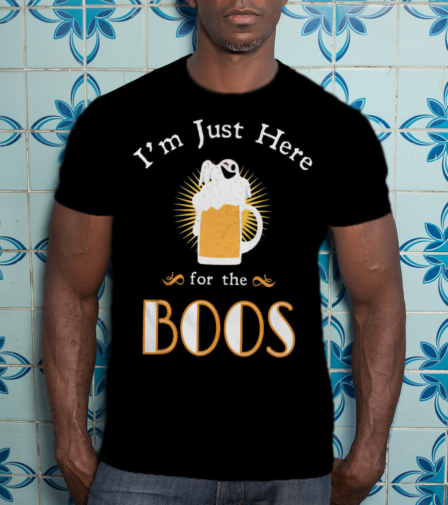 I'm Just Here For The Boos Beer Mug Ghost Halloween Fun T-Shirt