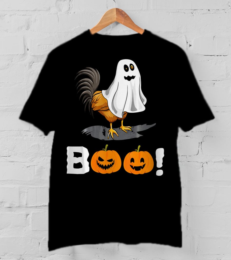 Boo Chicken Halloween Costume With Pumpkins T-Shirt