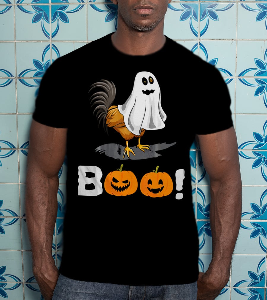 Boo Chicken Halloween Costume With Pumpkins T-Shirt