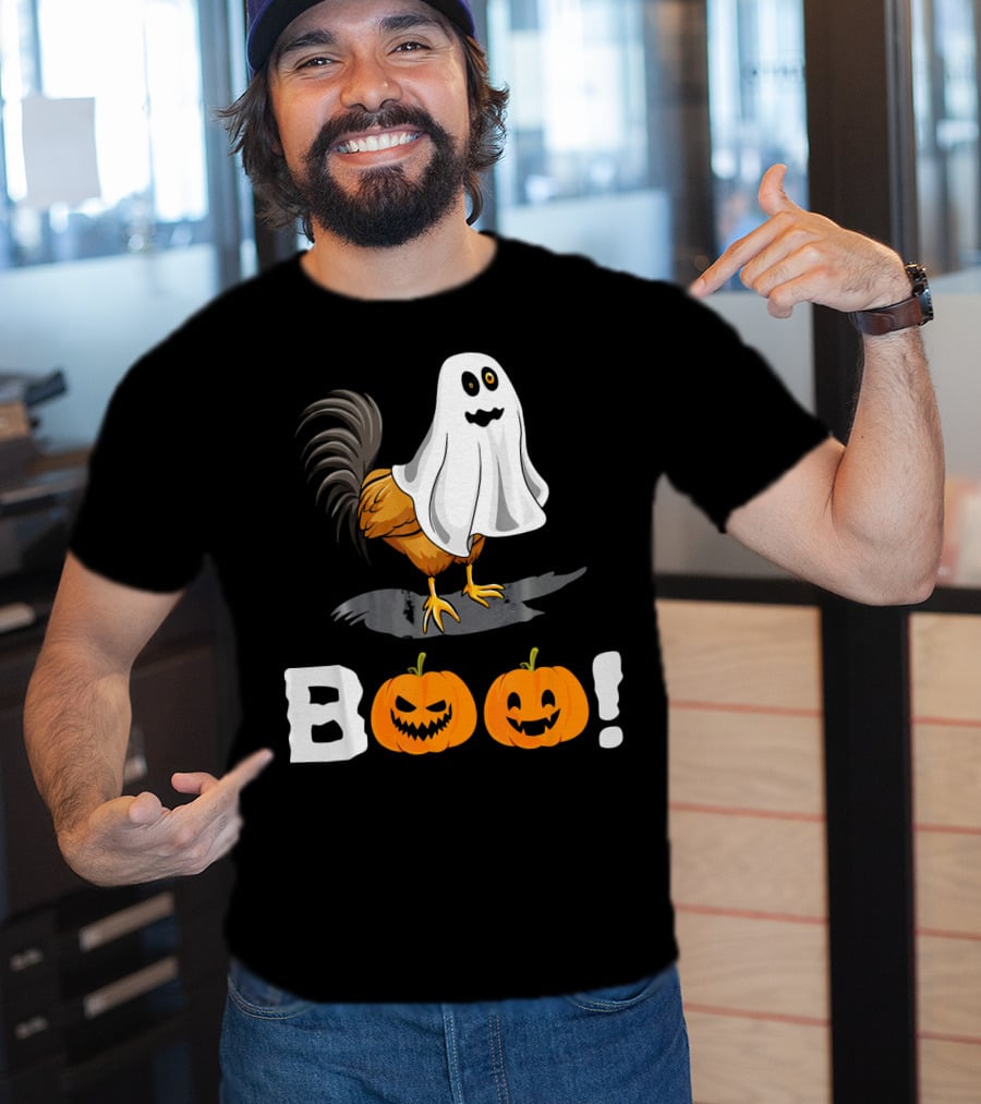 Boo Chicken Halloween Costume With Pumpkins T-Shirt