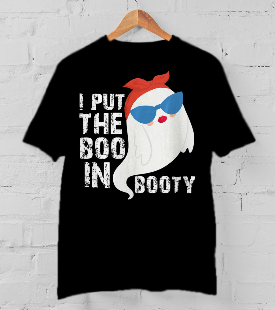 I Put The Boo In Booty Ghost With Sunglasses And Red Bandana T-Shirt