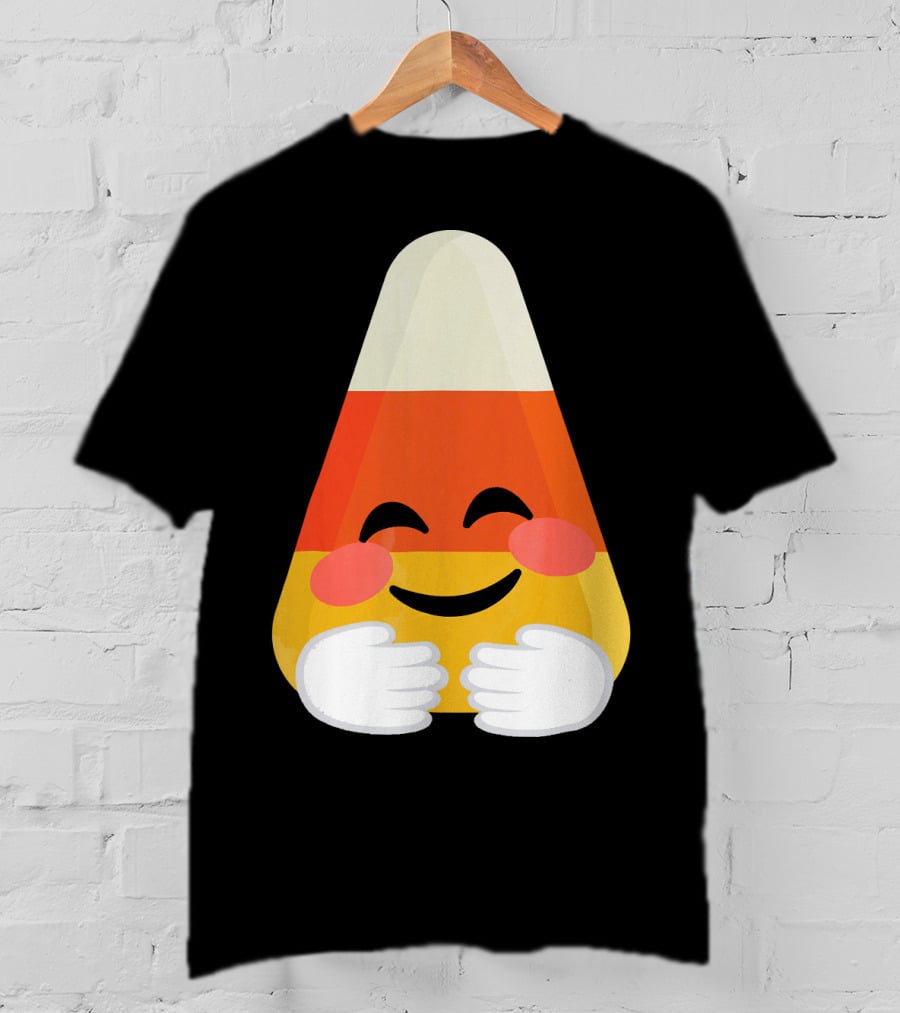 Candy Corn Emoji Hugs Embrace T-Shirt