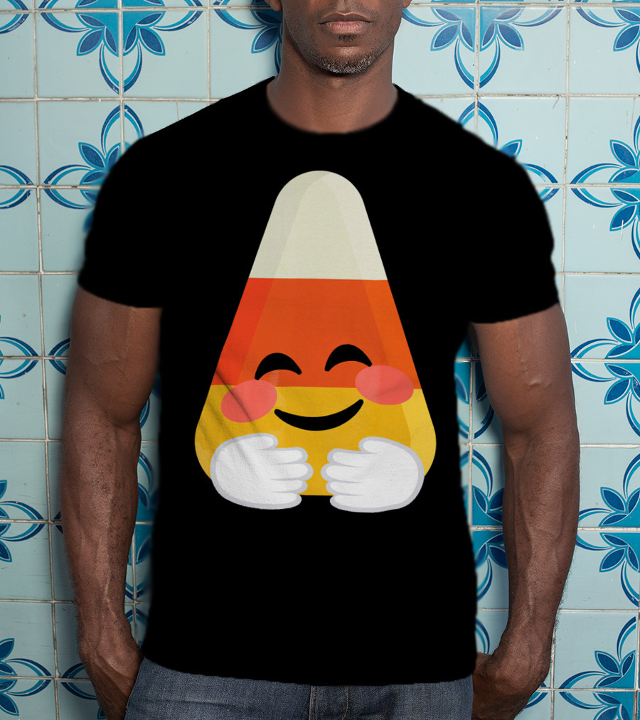 Candy Corn Emoji Hugs Embrace T-Shirt