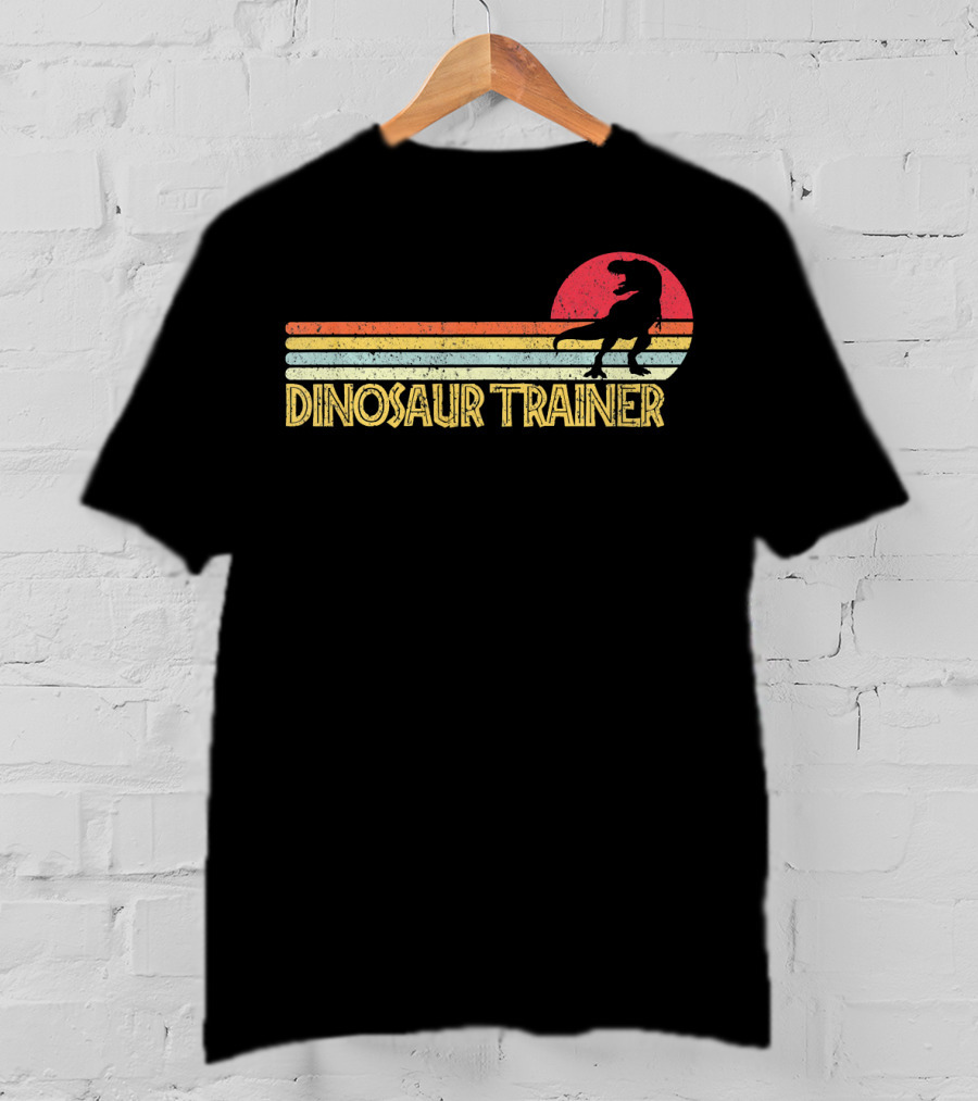 Dinosaur Trainer Retro Sunset Halloween Costume T-Shirt