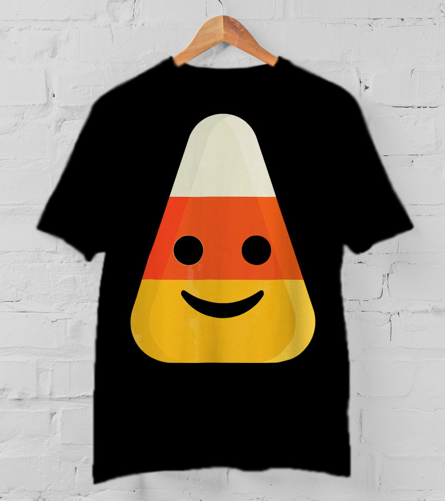 Candy Corn Smiling Emoji Face T-Shirt