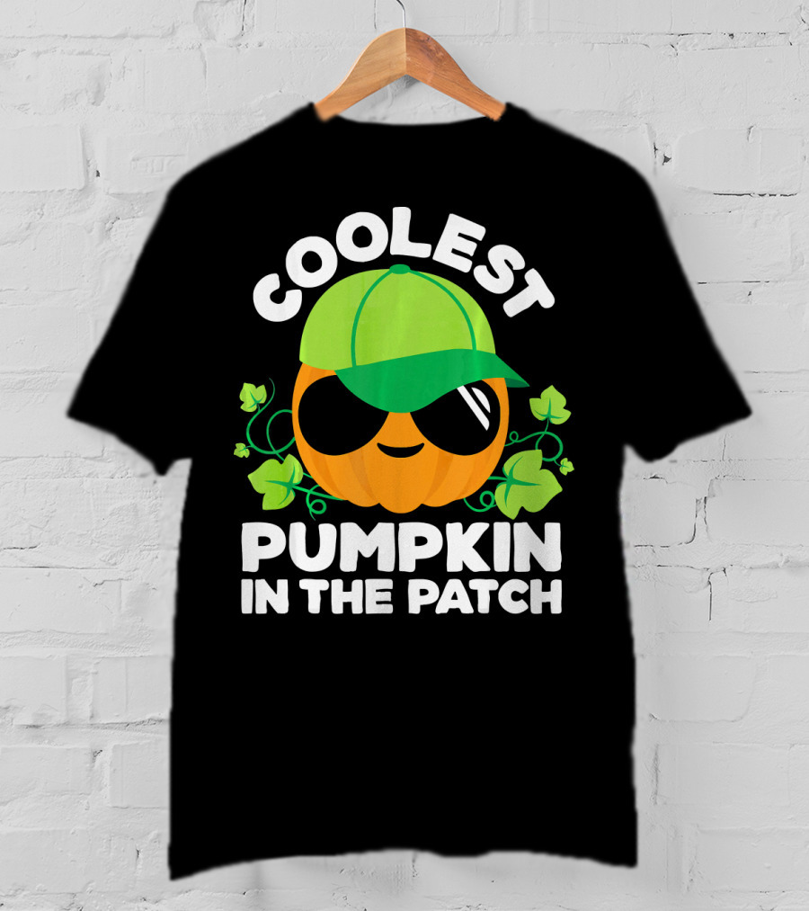 Coolest Pumpkin In The Patch Kids Pumpkin Patch Boys Or Girls Fall Co T-Shirt
