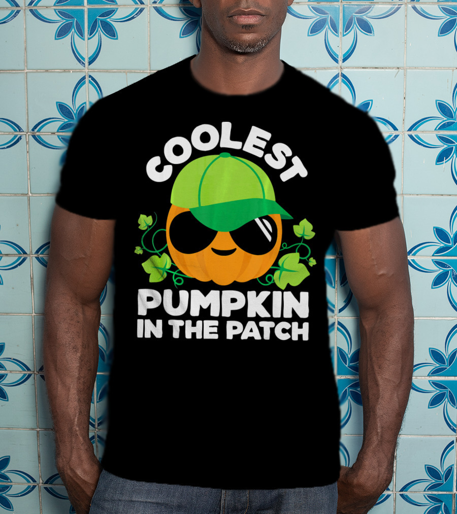 Coolest Pumpkin In The Patch Kids Pumpkin Patch Boys Or Girls Fall Co T-Shirt