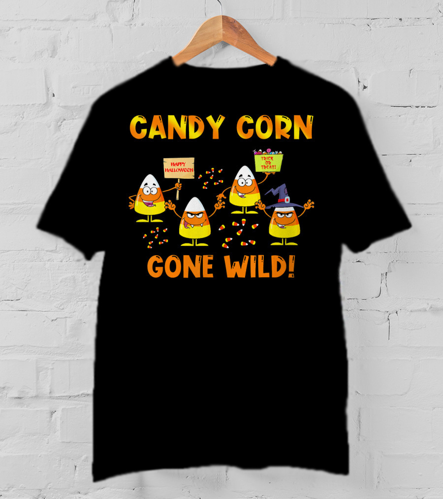 Candy Corn Gone Wild Happy Halloween Trick Or Treat T-Shirt