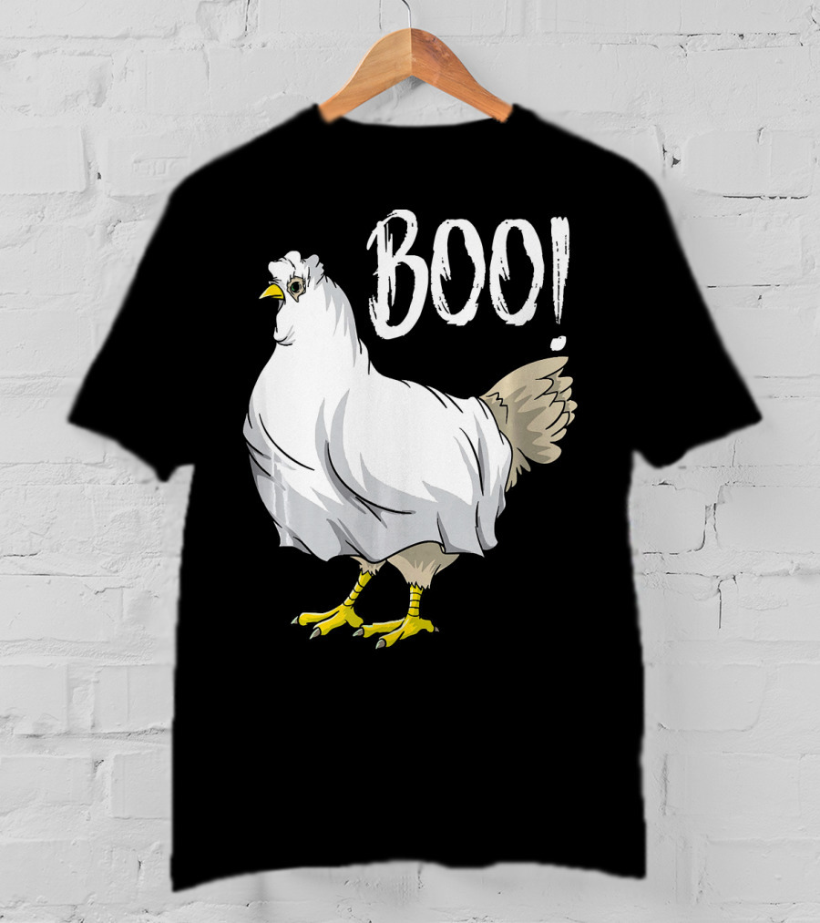 Chicken Ghost Boo Funny Farmer Halloween Chicken T-Shirt