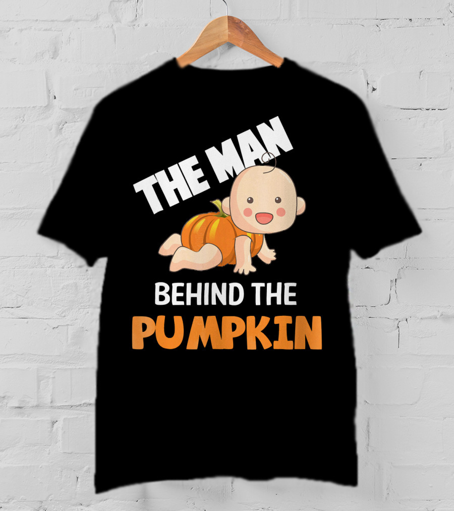 The Man Behind The Pumpkin Halloween Baby Costume Humor T-Shirt
