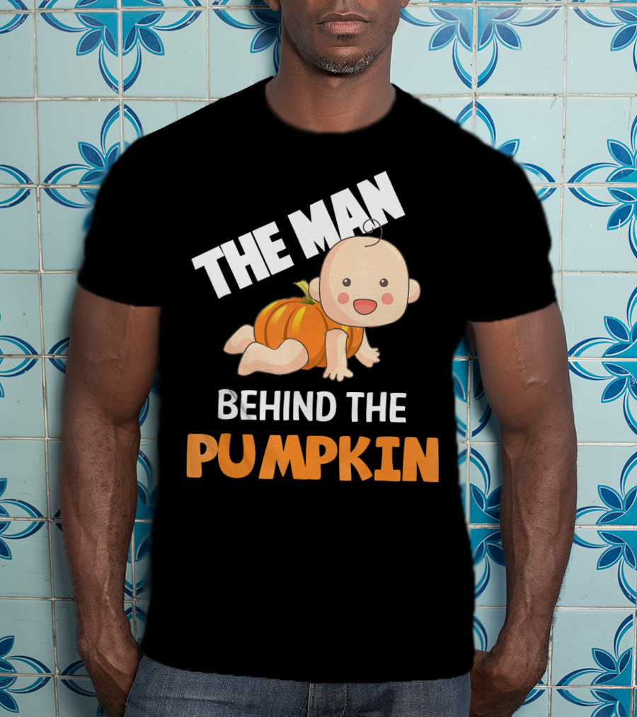 The Man Behind The Pumpkin Halloween Baby Costume Humor T-Shirt