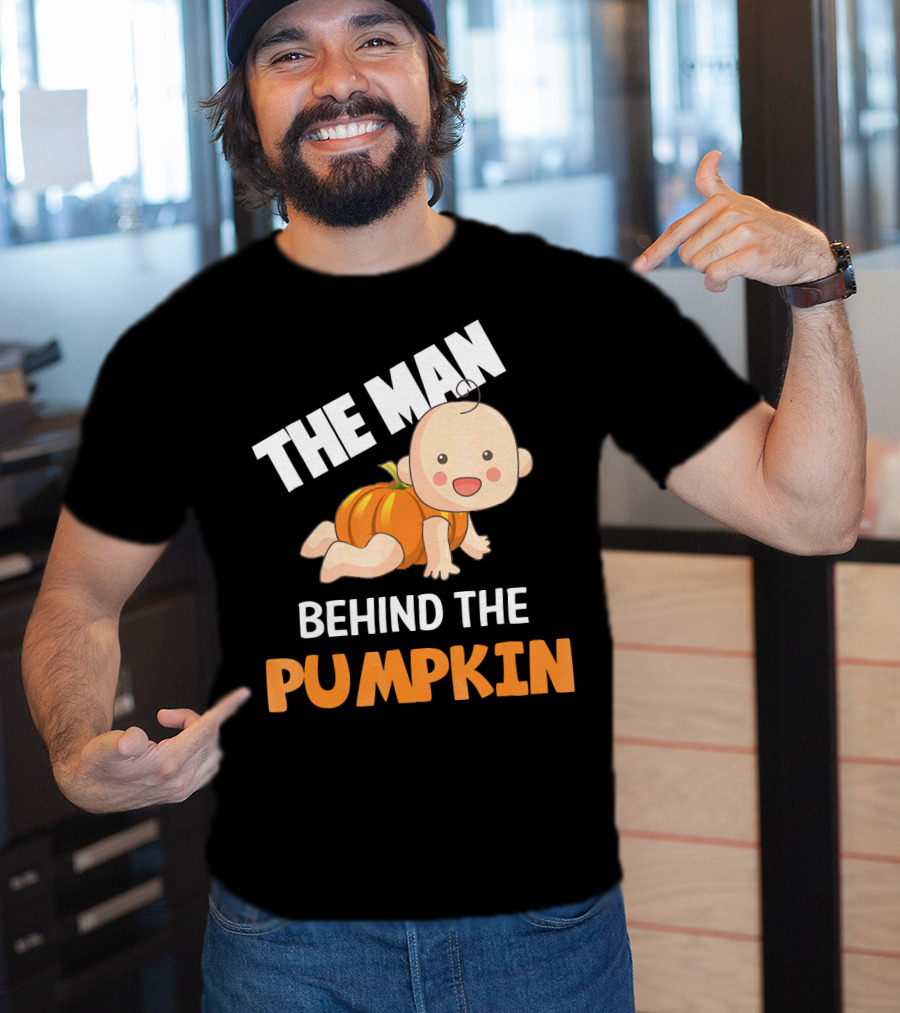 The Man Behind The Pumpkin Halloween Baby Costume Humor T-Shirt