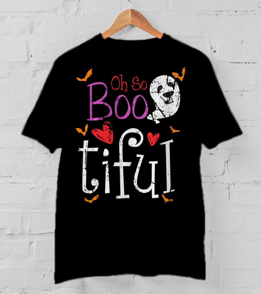 Oh So Boo Tiful Ghost Hearts And Bats T-Shirt