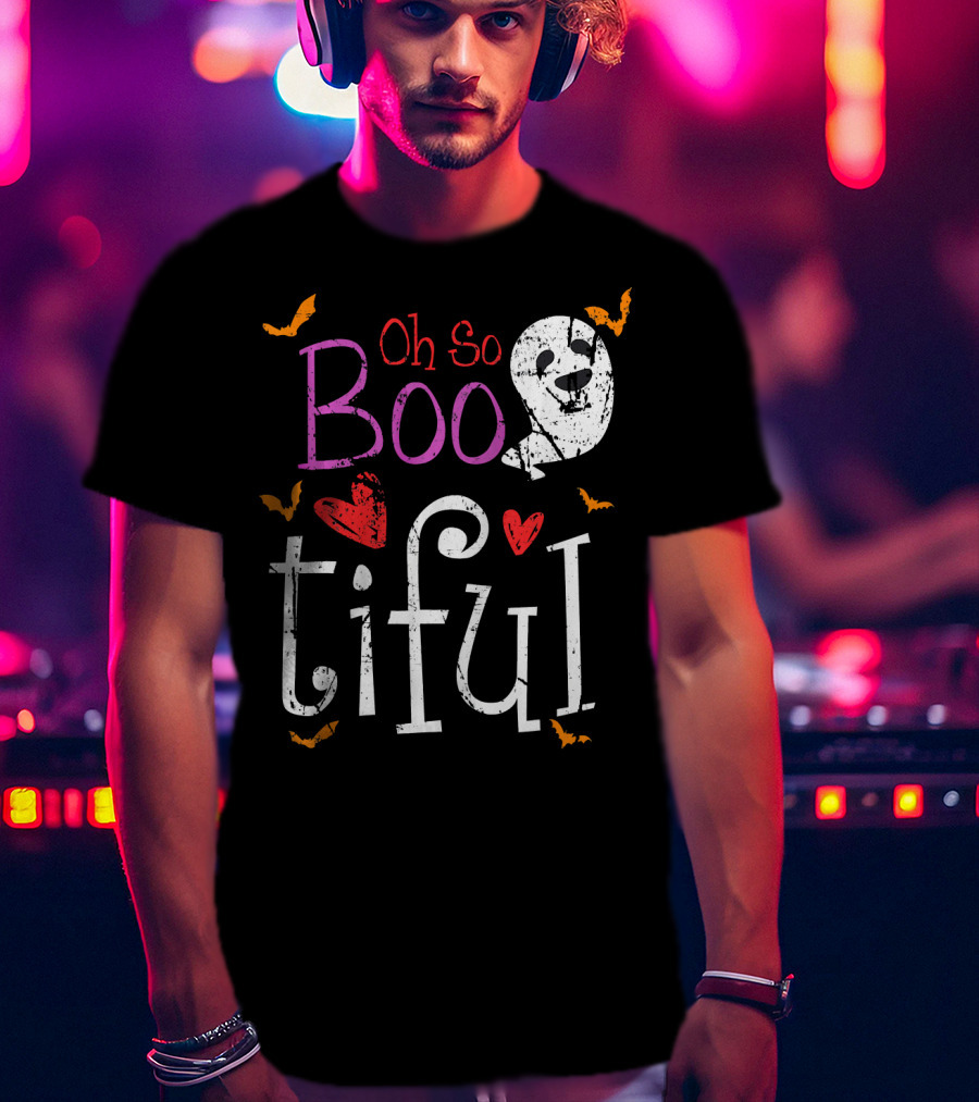 Oh So Boo Tiful Ghost Hearts And Bats T-Shirt