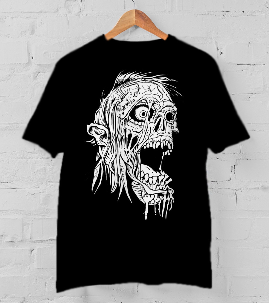 Zombie Halloween Horror Costume Top Creepy Skull T-Shirt
