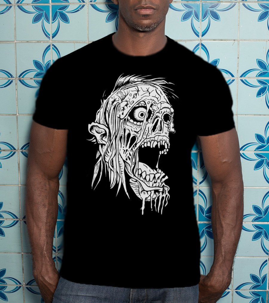Zombie Halloween Horror Costume Top Creepy Skull T-Shirt