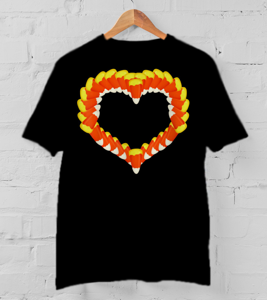 Heart Of Halloween Candy Corn Trick Or Treat T-Shirt